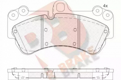 R BRAKE rb1620 -  Комплект тормозных колодок, дисковый тормоз
